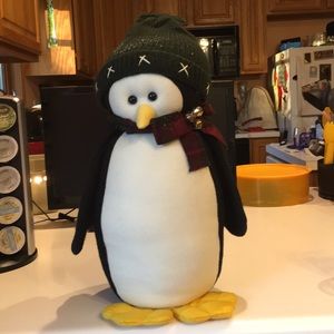 Weighted penguin doorstop holiday winter decor